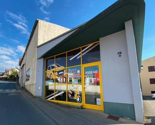 habillage de vitrine en vinyl polymère imprimé